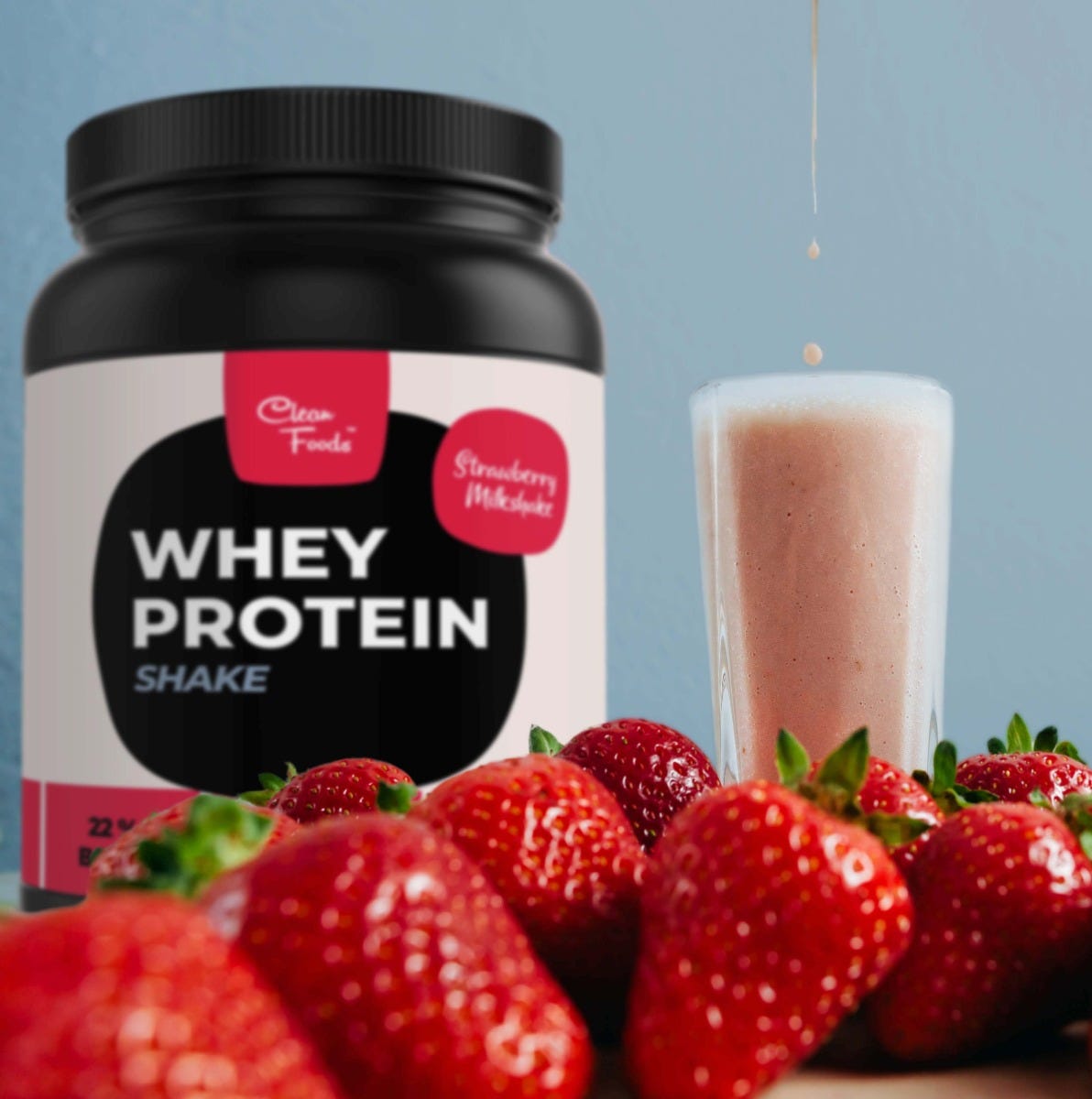 Whey Protein Shake Strawberry Milkshake