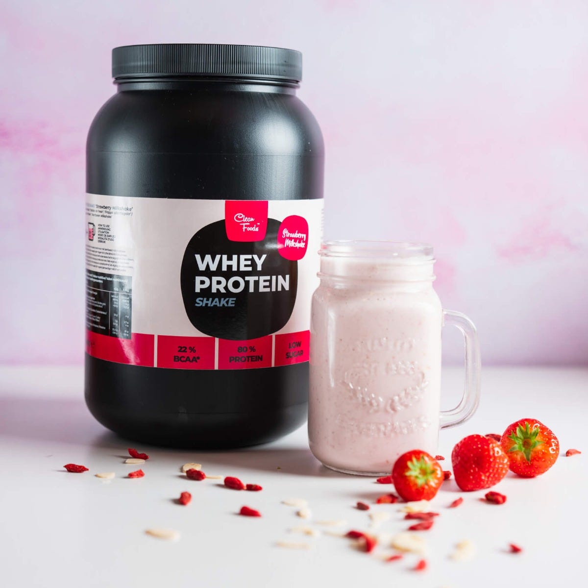 Whey Protein Shake Strawberry Milkshake